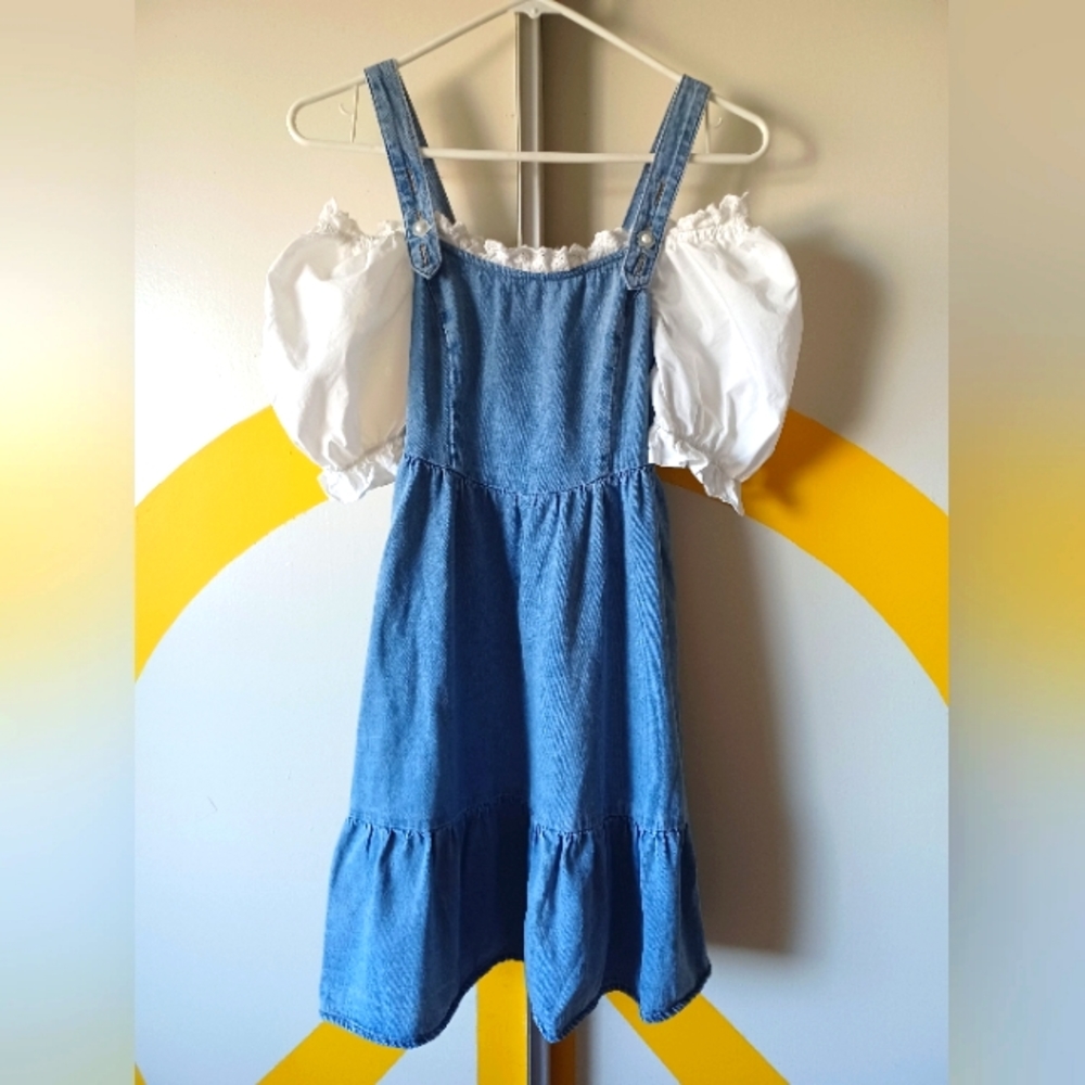 Ledin girls xs poof sleeve jean dress!